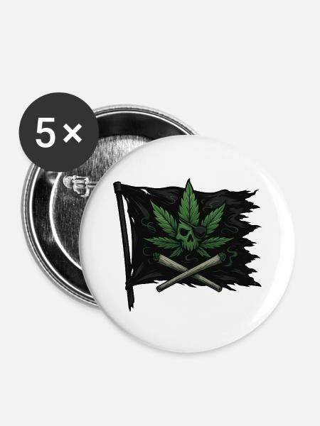 Blaze the Black Flag - Buttons groß 56 mm (5er Pack) - Weiß