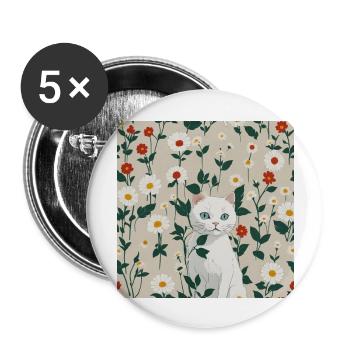 Finde mich! - Buttons groß 56 mm (5er Pack) - Weiß - Vorne