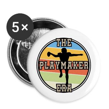 Football rétro - Lot de 5 grands badges (56 mm) - blanc - Devant