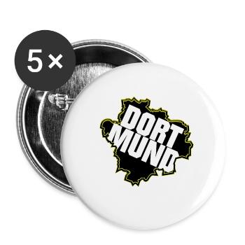 Dortmund Style | Aus Liebe zu deiner Stadt - Buttons groß 56 mm (5er Pack) - Weiß - Vorne