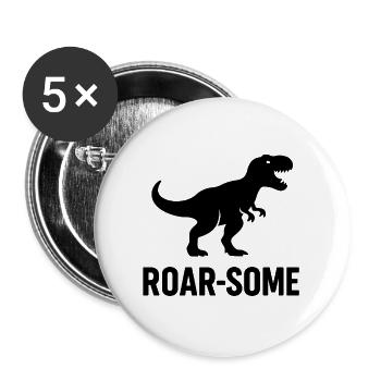 ROAR-SOME – Le pouvoir des dinosaures dans la vie de tous les jours - Lot de 5 grands badges (56 mm) - blanc - Devant