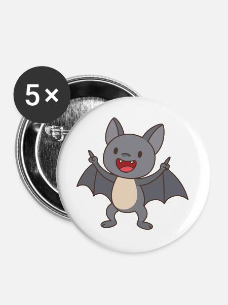 Happy Bat Baby - Buttons groß 56 mm (5er Pack) - Weiß