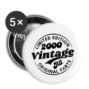 Limitierte Auflage 2000 Jahrgang alle Originalteile - Buttons groß 56 mm (5er Pack) - Weiß - Vorne