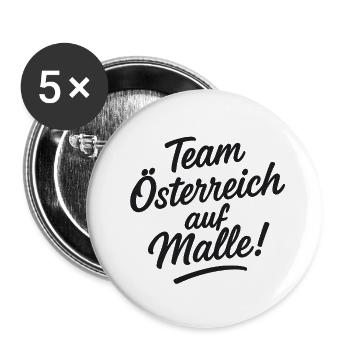Team Österreich auf Malle! - Buttons groß 56 mm (5er Pack) - Weiß - Vorne