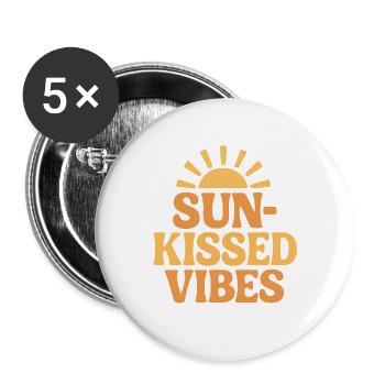 Ambiance ensoleillée - Lot de 5 grands badges (56 mm) - blanc - Devant