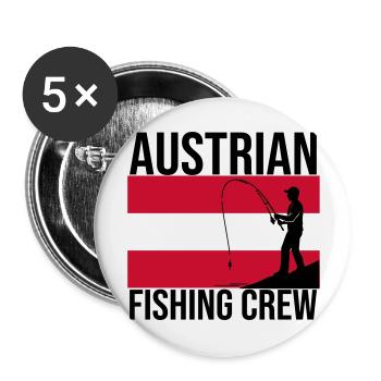 Austrian Fishing Crew Angler Shirt - Buttons groß 56 mm (5er Pack) - Weiß - Vorne