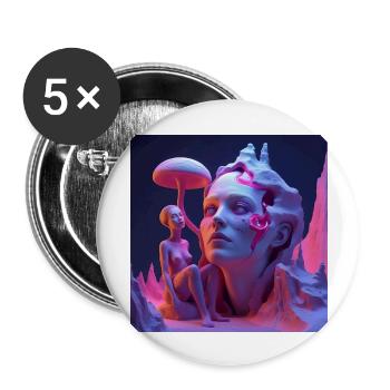 Hypersurréalisme - Lot de 5 grands badges (56 mm) - blanc - Devant
