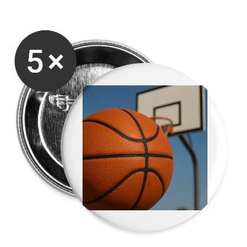 Sports - Basketball - Lot de 5 grands badges (56 mm) - blanc - Devant