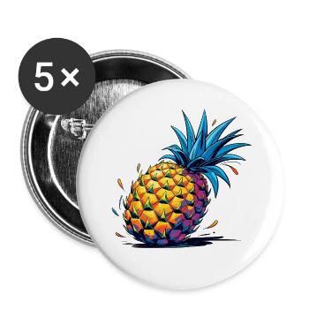 Pineapple - Buttons large 2.2''/56 mm (5-pack) - white - Front