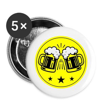 Beer Party Icon - Buttons large 2.2''/56 mm (5-pack) - white - Front