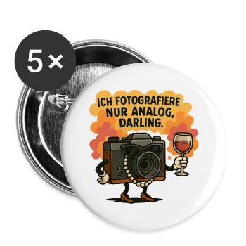 Analog Darling - Buttons large 2.2''/56 mm (5-pack) - white - Front