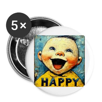 « Bébé heureux » de van Gogh - Lot de 5 grands badges (56 mm) - blanc - Devant