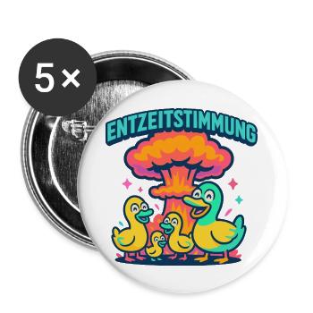 Entzeitstimmung - Buttons groß 56 mm (5er Pack) - Weiß - Vorne