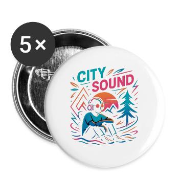 SON DE LA VILLE - Lot de 5 grands badges (56 mm) - blanc - Devant