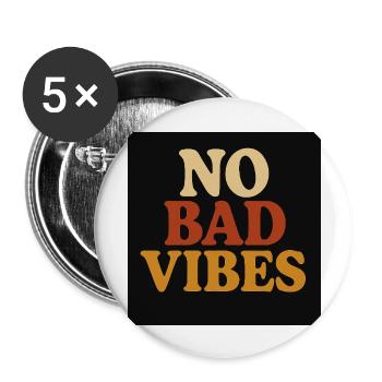 No Bad Vibes - Lot de 5 grands badges (56 mm) - blanc - Devant
