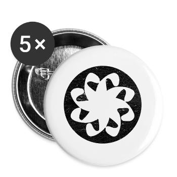 Christlich-armenisches Symbol der Ewigkeit - Schwarzer Kreis - Buttons groß 56 mm (5er Pack) - Weiß - Vorne