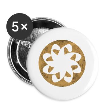 Armenisches christliches Symbol der Ewigkeit - Goldener Kreis - Buttons groß 56 mm (5er Pack) - Weiß - Vorne