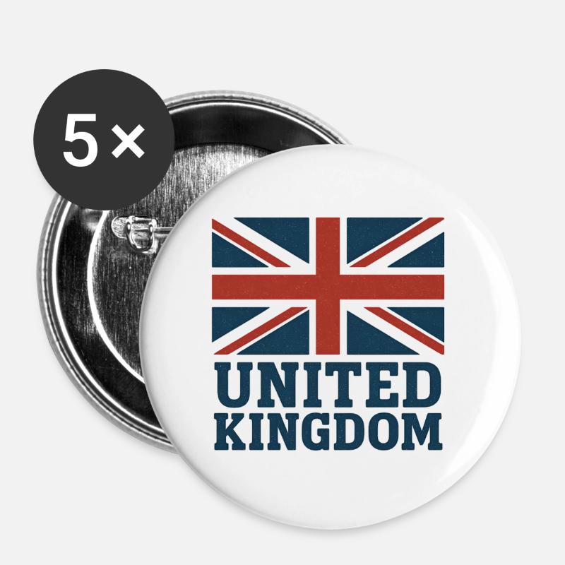 UK Heritage Bold - Buttons large 2.2''/56 mm (5-pack) - white