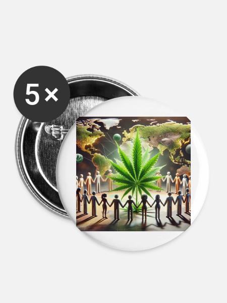 34 - Buttons groß 56 mm (5er Pack) - Weiß