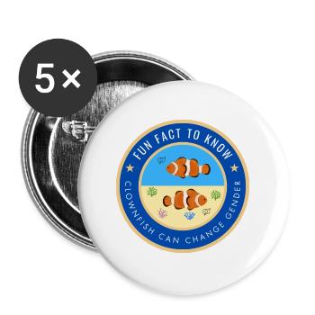 Clownfish can change gender - Buttons large 2.2''/56 mm (5-pack) - white - Front