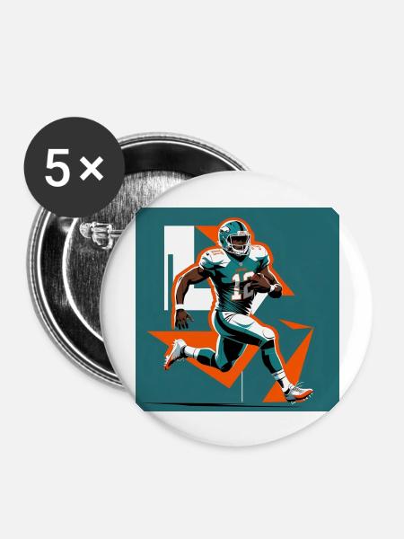 Football - Buttons groß 56 mm (5er Pack) - Weiß