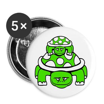 turtle little child dad mom father mother - Buttons large 2.2''/56 mm (5-pack) - white - Front