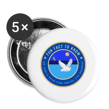 An owl's head can swivel 270 degrees - Buttons large 2.2''/56 mm (5-pack) - white - Front
