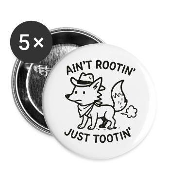 Rootin' Tootin Fox - Buttons groß 56 mm (5er Pack) - Weiß - Vorne
