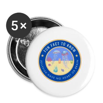 Jellyfish have no heart or brain - Buttons large 2.2''/56 mm (5-pack) - white - Front