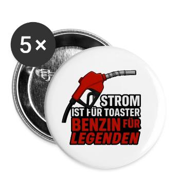 Benzin für Legenden - Buttons groß 56 mm (5er Pack) - Weiß - Vorne