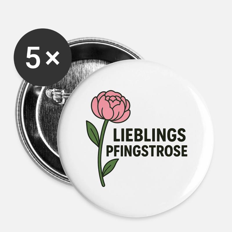 FAVORITE PEONY - Buttons large 2.2''/56 mm (5-pack) - white