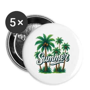 Summer Vibes - Buttons large 2.2''/56 mm (5-pack) - white - Front