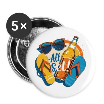 summer - Buttons large 2.2''/56 mm (5-pack) - white - Front