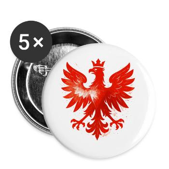 Poland Polska Eagle Flag Flag Cool Gift - Buttons large 2.2''/56 mm (5-pack) - white - Front