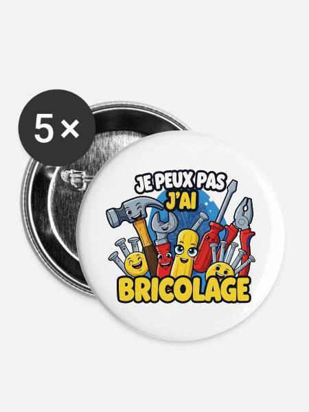 Ich kann nicht DIY - Buttons groß 56 mm (5er Pack) - Weiß