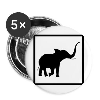 éléphant animal zoo girafe singe amusant attention - Lot de 5 grands badges (56 mm) - blanc - Devant
