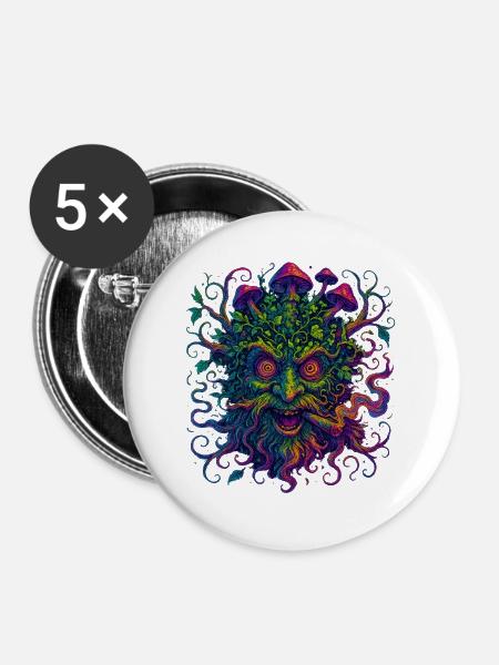 Waldgeist - Buttons groß 56 mm (5er Pack) - Weiß