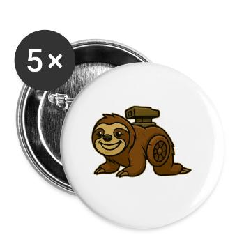 Faultier Turbo Design - Buttons groß 56 mm (5er Pack) - Weiß - Vorne