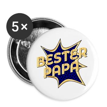 KOMPLIMENTE VATERTAG PAPA - Buttons groß 56 mm (5er Pack) - Weiß - Vorne
