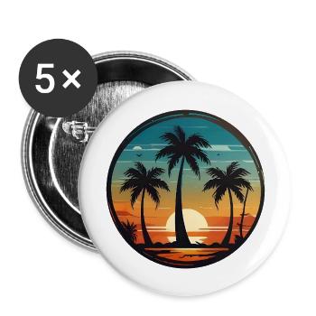 Palm trees about the West - Buttons large 2.2''/56 mm (5-pack) - white - Front