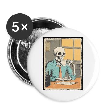 Tot aber motiviert (Kaffee sei Dank) - Buttons groß 56 mm (5er Pack) - Weiß - Vorne