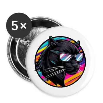 Panther Comic Cool - Buttons large 2.2''/56 mm (5-pack) - white - Front