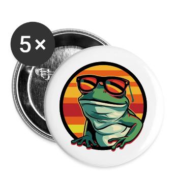 Frosch Cool Comic - Buttons groß 56 mm (5er Pack) - Weiß - Vorne