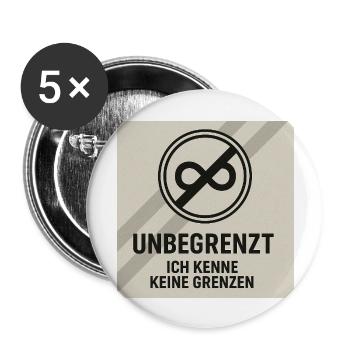 Unbegrenzt Strich Ich kenne keine Grenzen - Buttons groß 56 mm (5er Pack) - Weiß - Vorne