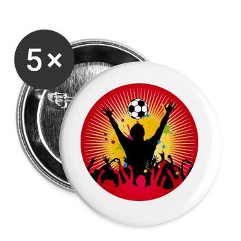 Football fan power – une atmosphère pure dans le stade - Lot de 5 grands badges (56 mm) - blanc - Devant