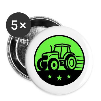 Agriculteur tracteur - Lot de 5 grands badges (56 mm) - blanc - Devant