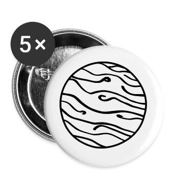 Planète Doodle de l’espace - Lot de 5 grands badges (56 mm) - blanc - Devant