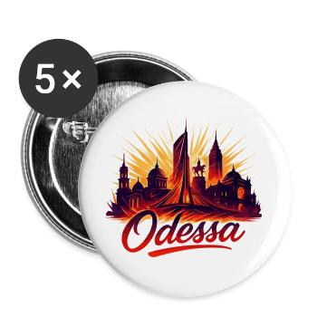 Odessa Stadt Ukraine Perle am Meer Geschenk - Buttons groß 56 mm (5er Pack) - Weiß - Vorne