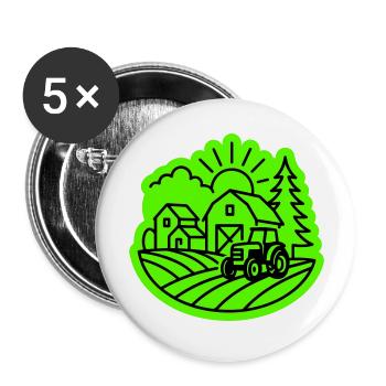 Farm Agriculture - Buttons large 2.2''/56 mm (5-pack) - white - Front