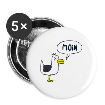 MOIN - Buttons groß 56 mm (5er Pack) - Weiß - Vorne